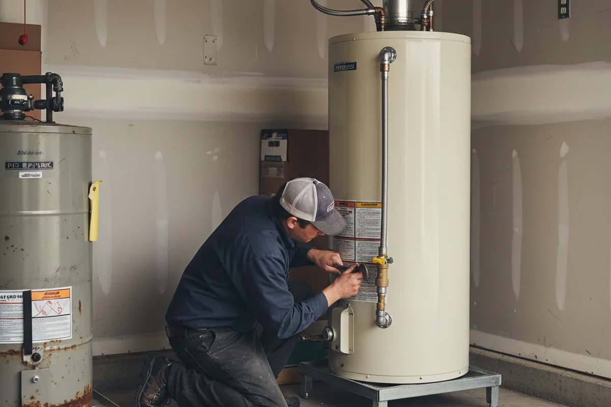 Water heater and shutoff valve replacement in Midway Park